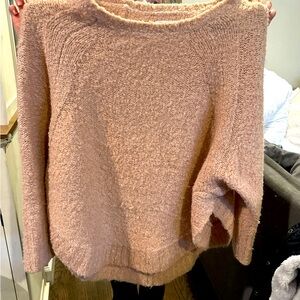 Lou & grey knit sweater high low- rose colored